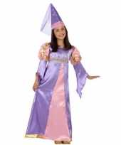 Kinderkostuum middeleeuwse paars prinses jurk